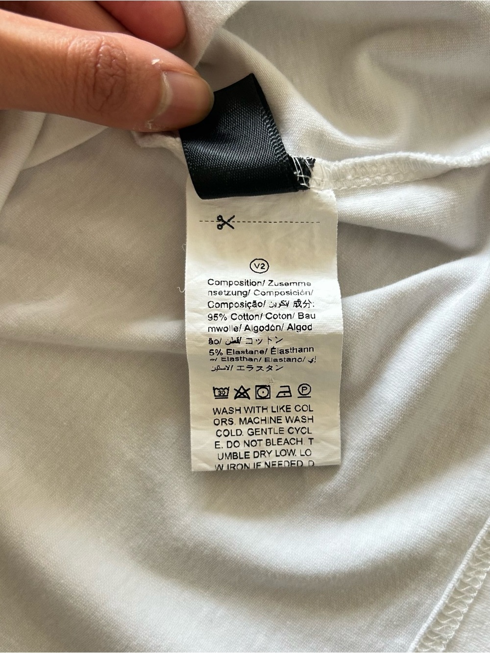 EUC Large Dazy White Baby Tee 95% Cotton Tshirt Basic Solid Pleated Front Crew - Picture 5 of 6